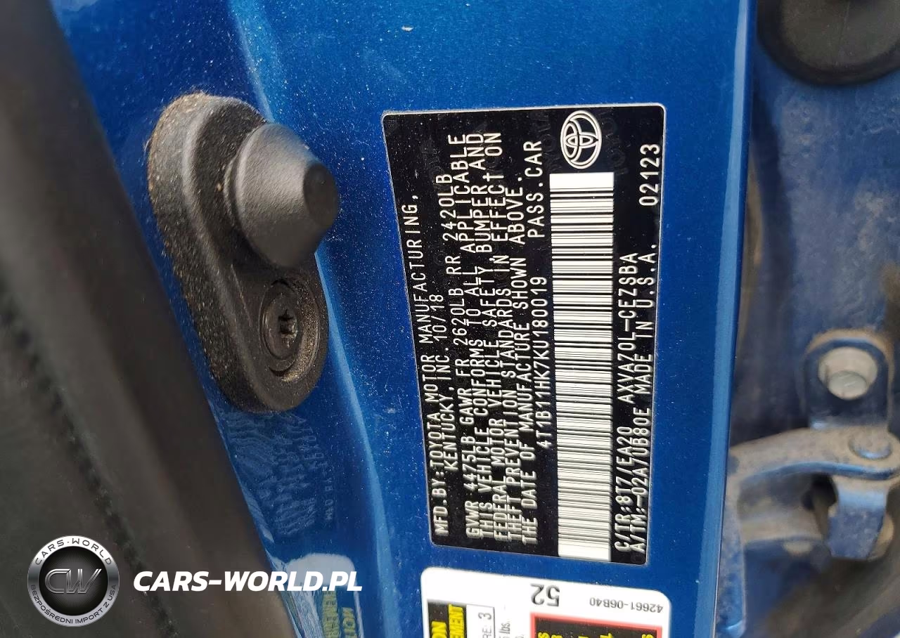 2019 Toyota Camry Se VIN:4T1B11HK7KU180019 - 12