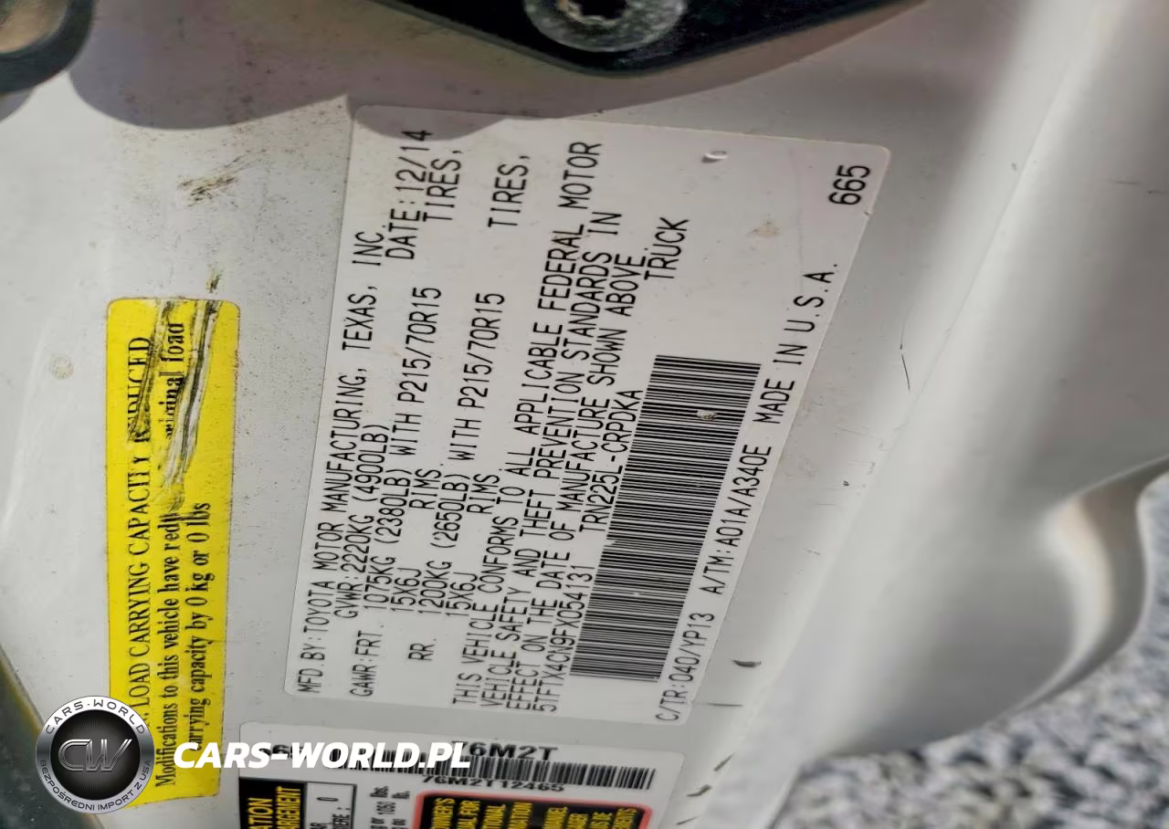 2015 Toyota Tacoma Base VIN:5TFTX4CN9FX054131 - 12