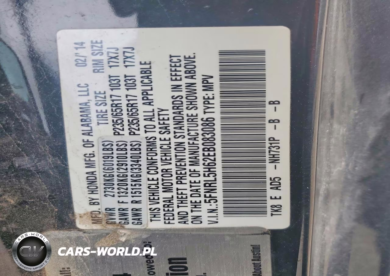 2014 Honda Odyssey Exl VIN:5FNRL5H62EB083086 - 13