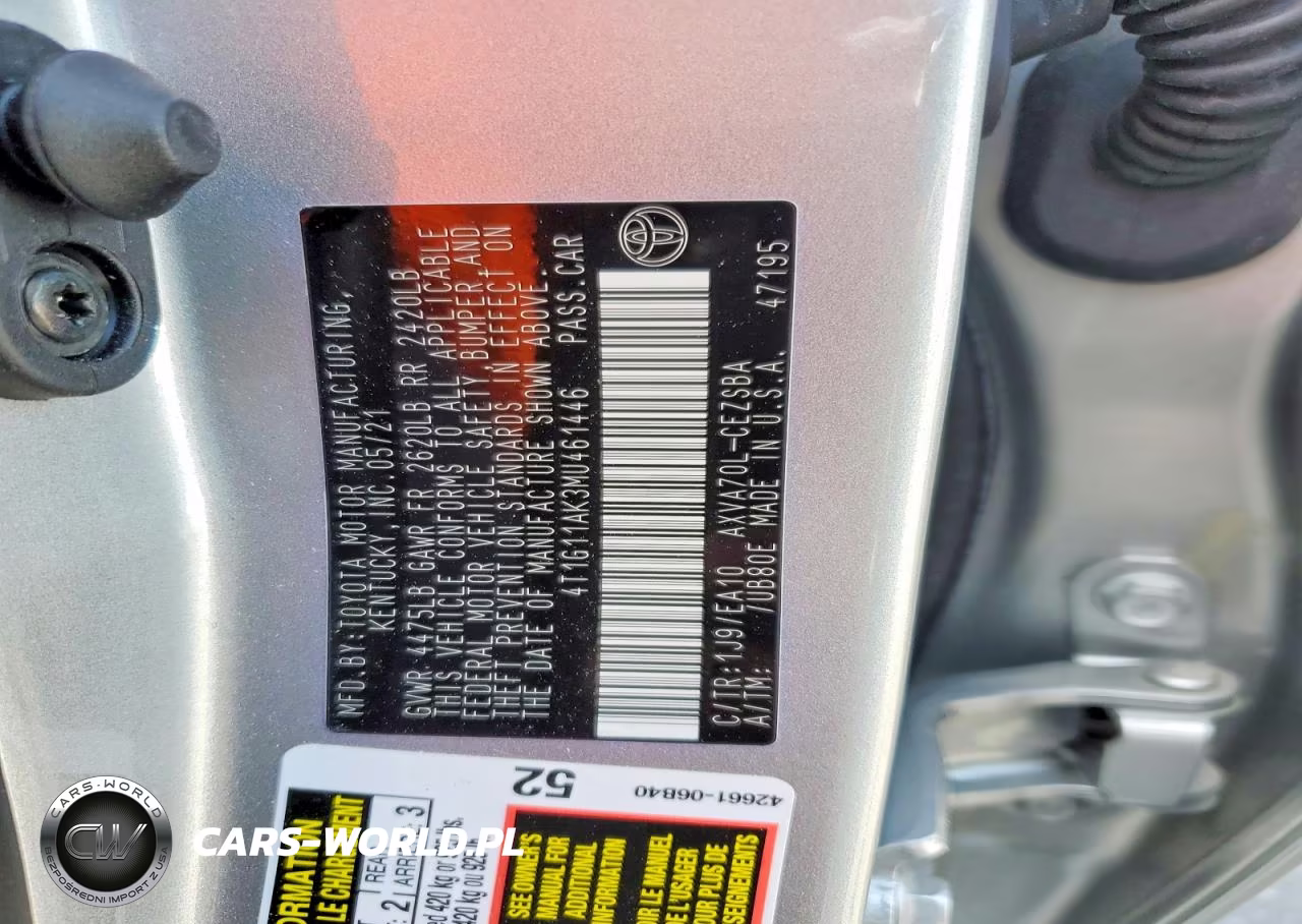 2021 Toyota Camry Se VIN:4T1G11AK3MU461446 - 12