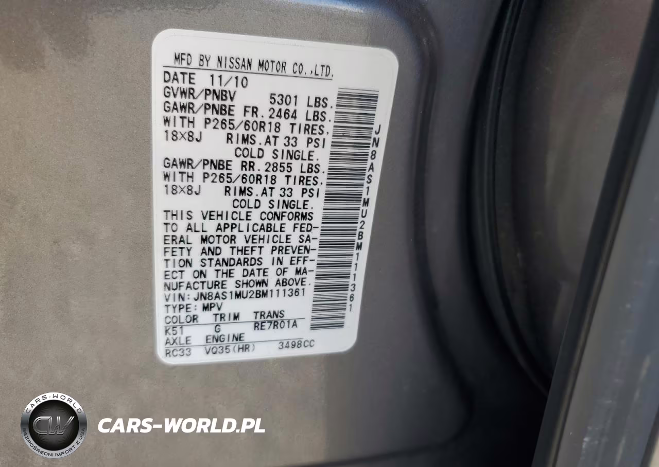 2011 Infiniti Fx35 Base VIN:JN8AS1MU2BM111361 - 12