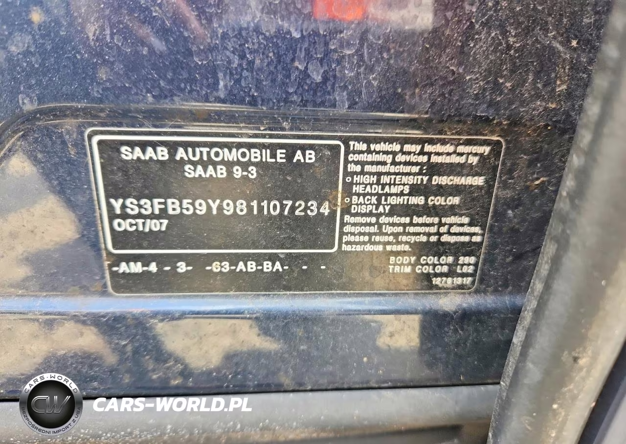 2008 Saab 9-3 2.0T VIN:YS3FB59Y981107234 - 12