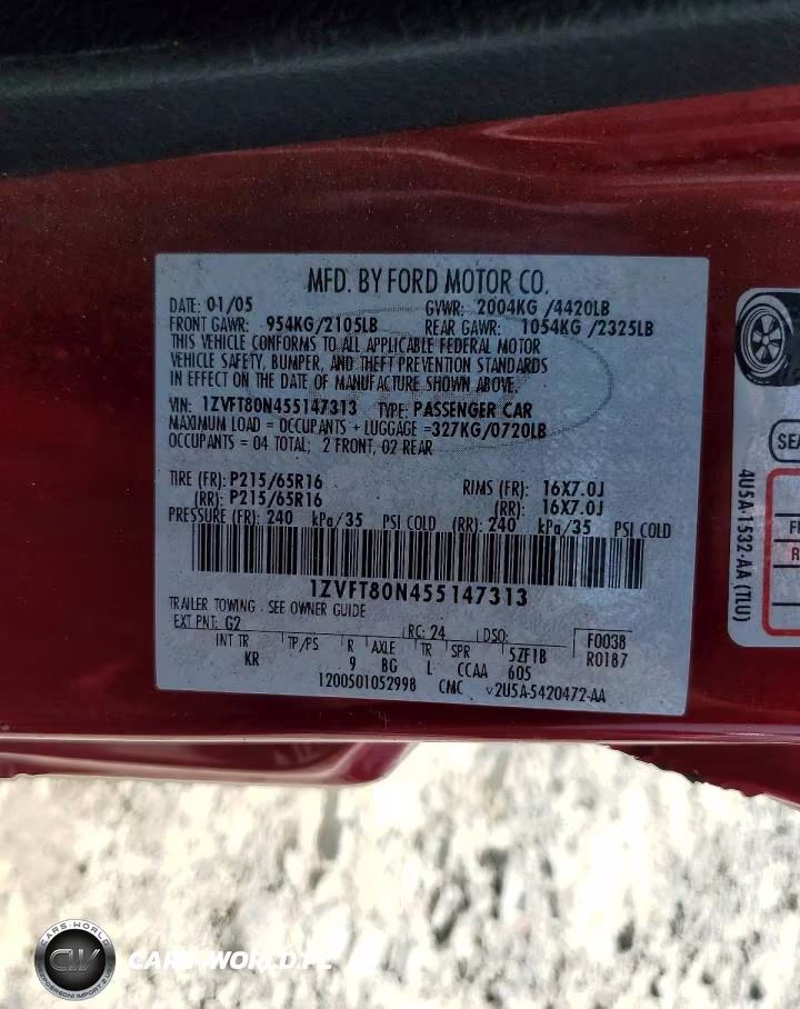 2005 Ford Mustang VIN:1ZVFT80N455147313 - 12