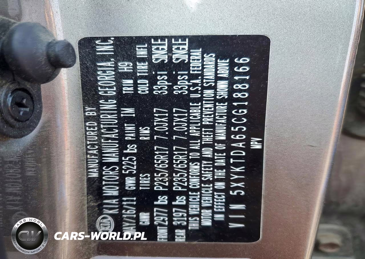 2012 Kia Sorento Lx VIN:5XYKTDA65CG188166 - 12