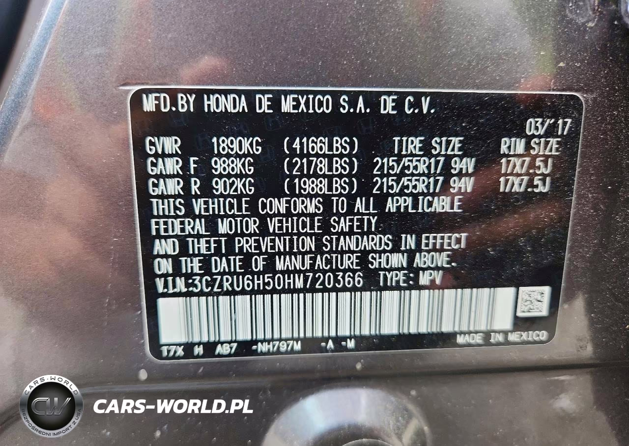 2017 Honda Hr-V Ex VIN:3CZRU6H50HM720366 - 12