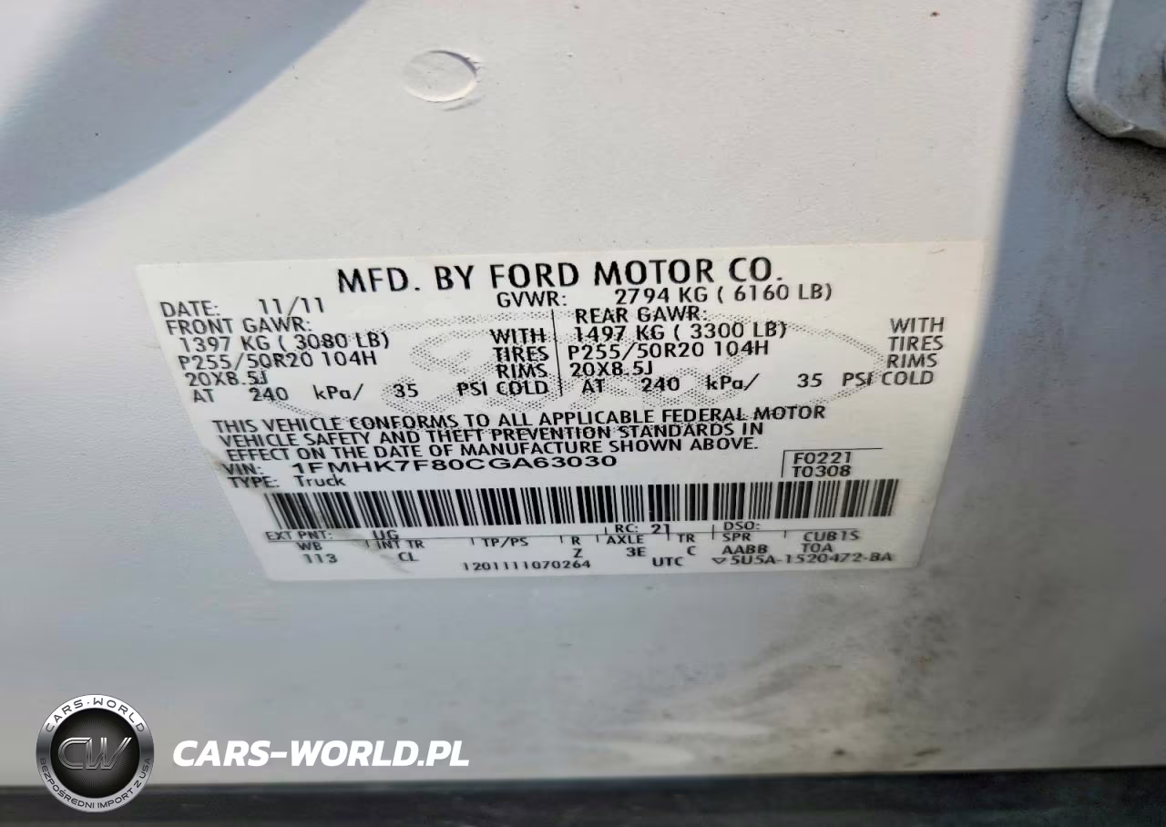 2012 Ford Explorer Limited VIN:1FMHK7F80CGA63030 - 14
