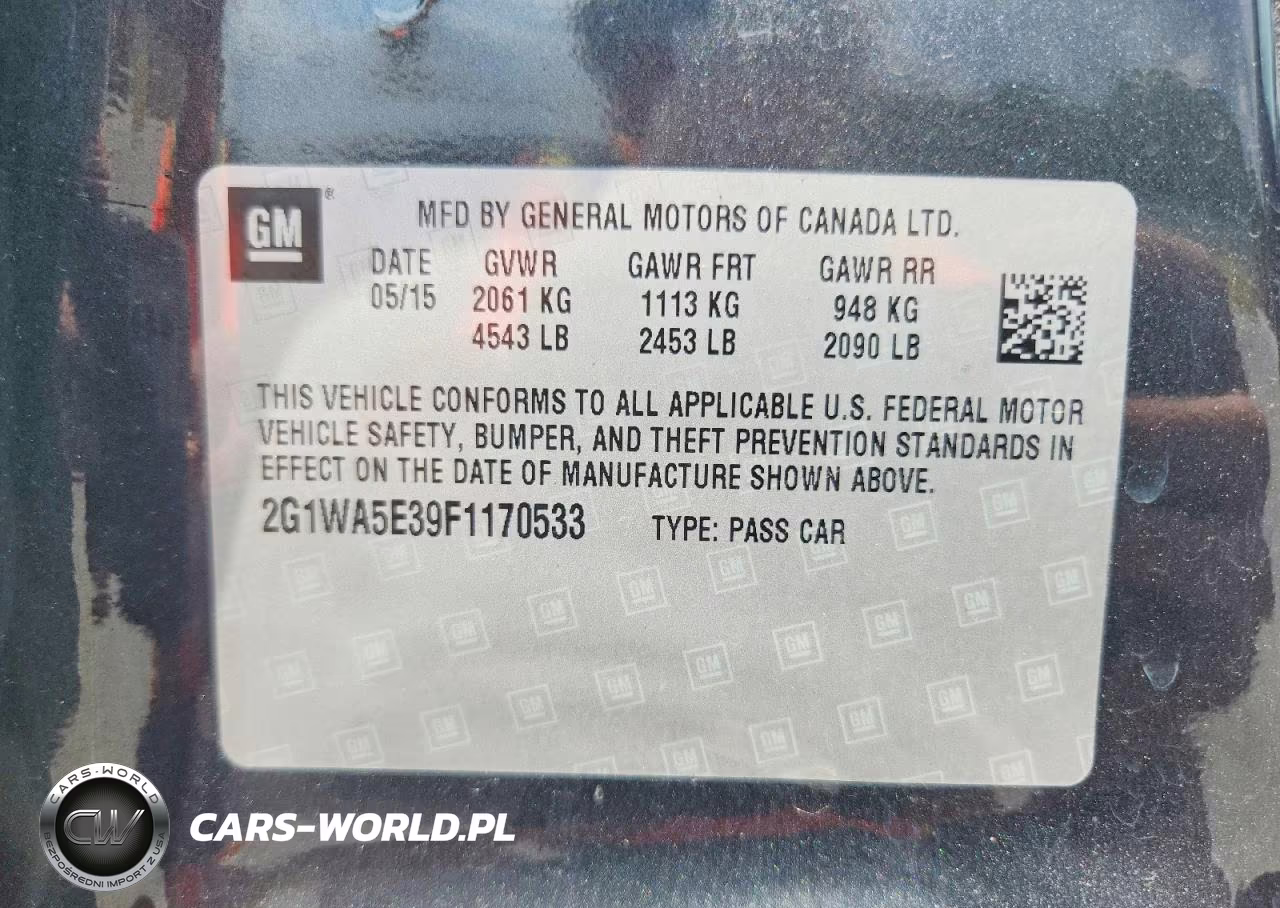 2015 Chevrolet Impala Limited Ls VIN:2G1WA5E39F1170533 - 13