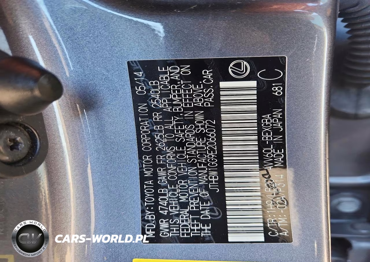 2014 Lexus Es 300H VIN:JTHBW1GG9E2066072 - 12