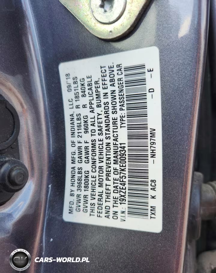 2019 Honda Insight Ex VIN:19XZE4F57KE009341 - 12
