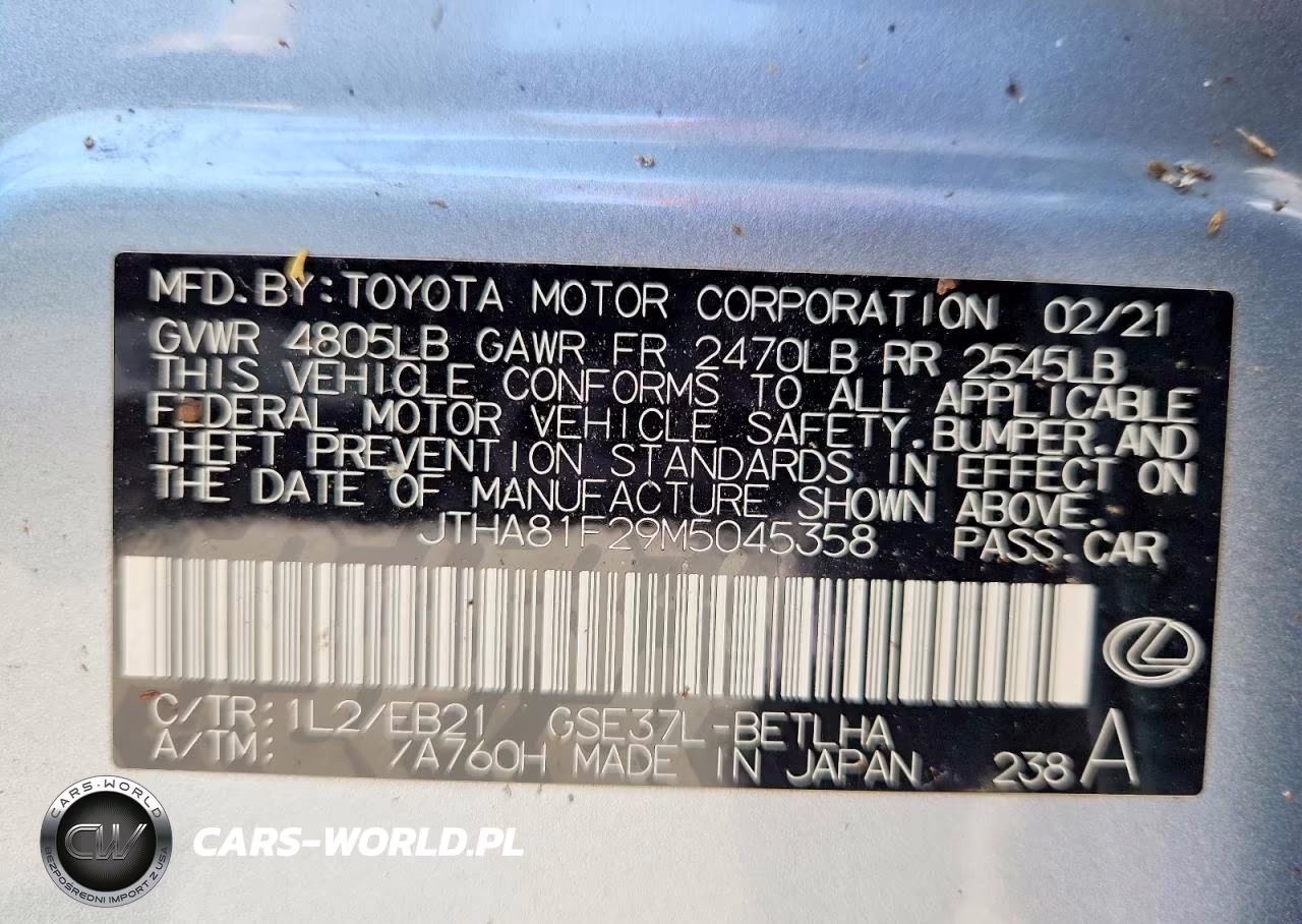 2021 Lexus Is 300 VIN:JTHA81F29M5045358 - 12