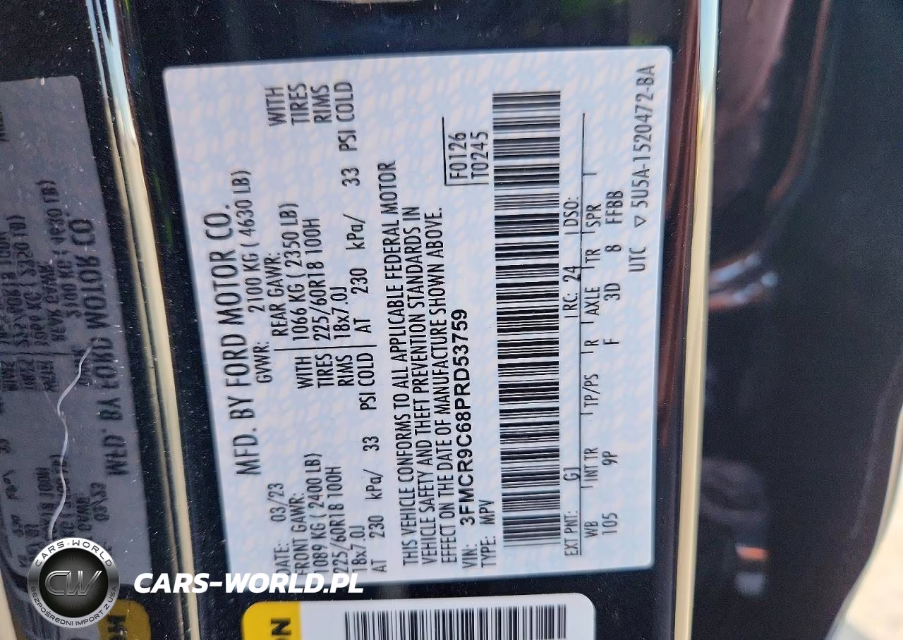 2023 Ford Bronco Sport Outer Banks VIN:3FMCR9C68PRD53759 - 13