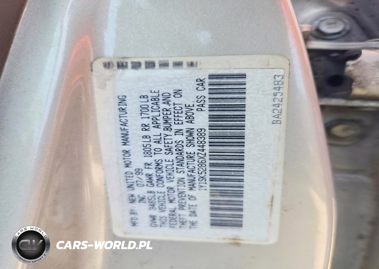 1999 Chevrolet Geo Prizm Base VIN:1Y1SK5286XZ448389 - 12