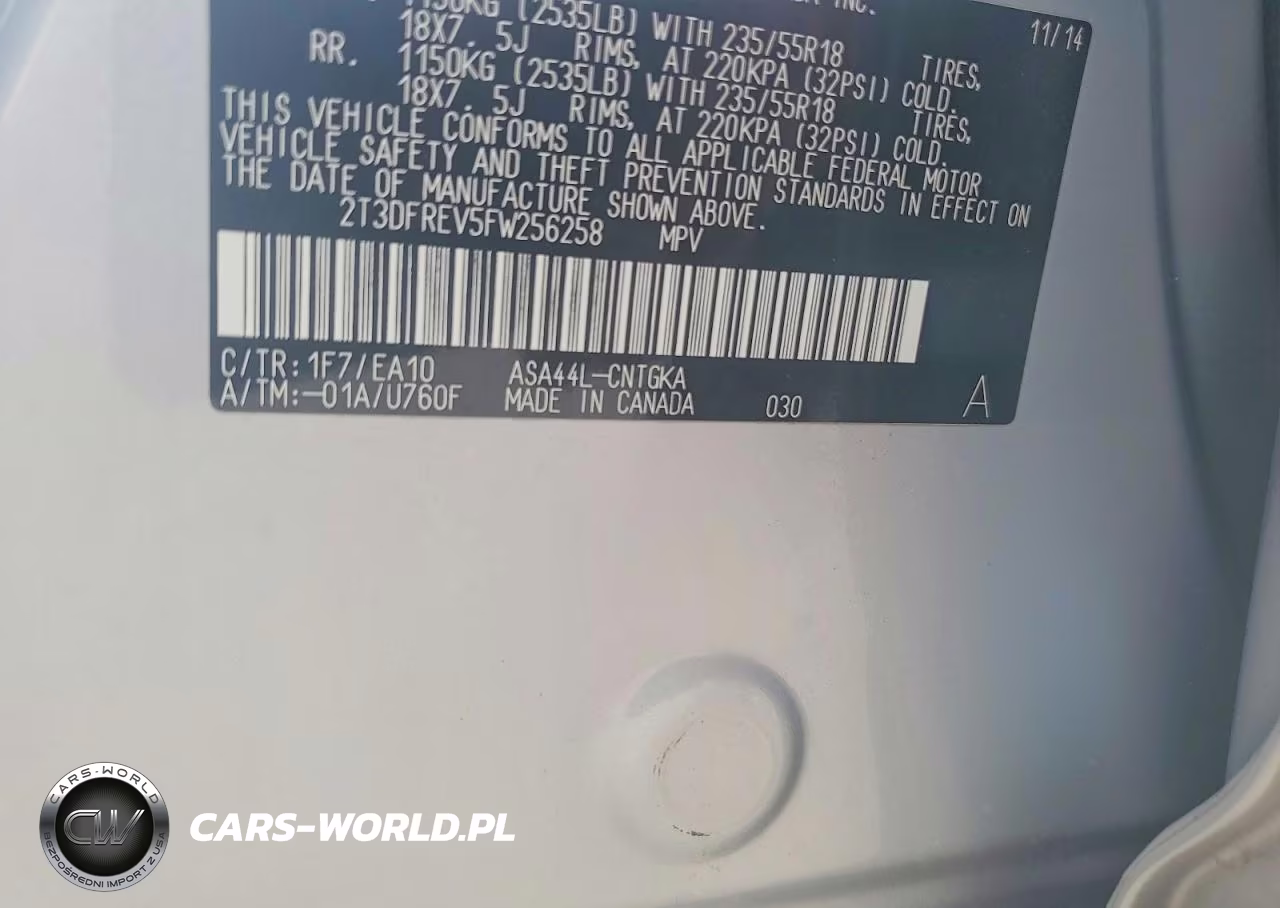 2015 Toyota Rav4 Limited VIN:2T3DFREV5FW256258 - 12