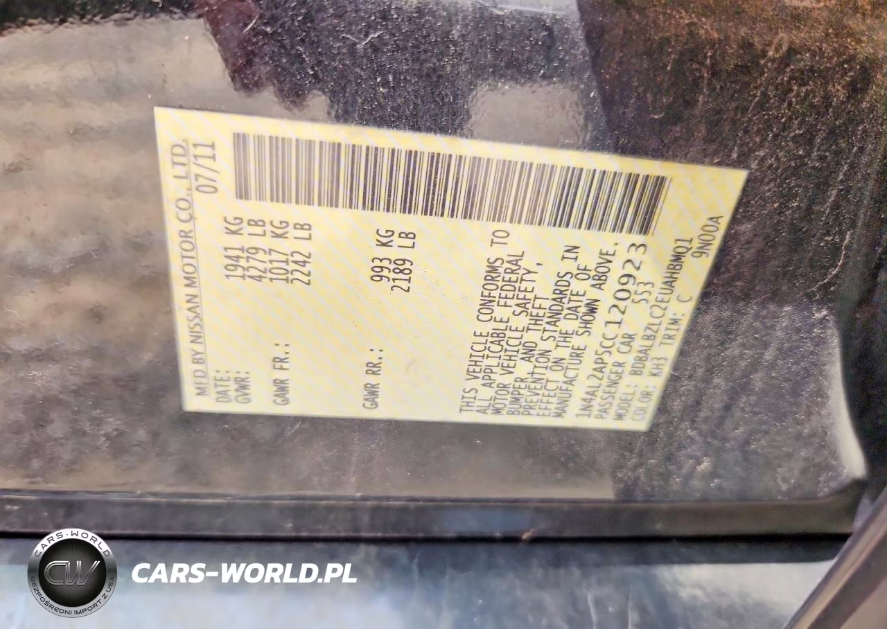 2012 Nissan Altima 2.5 VIN:1N4AL2AP5CC120923 - 12