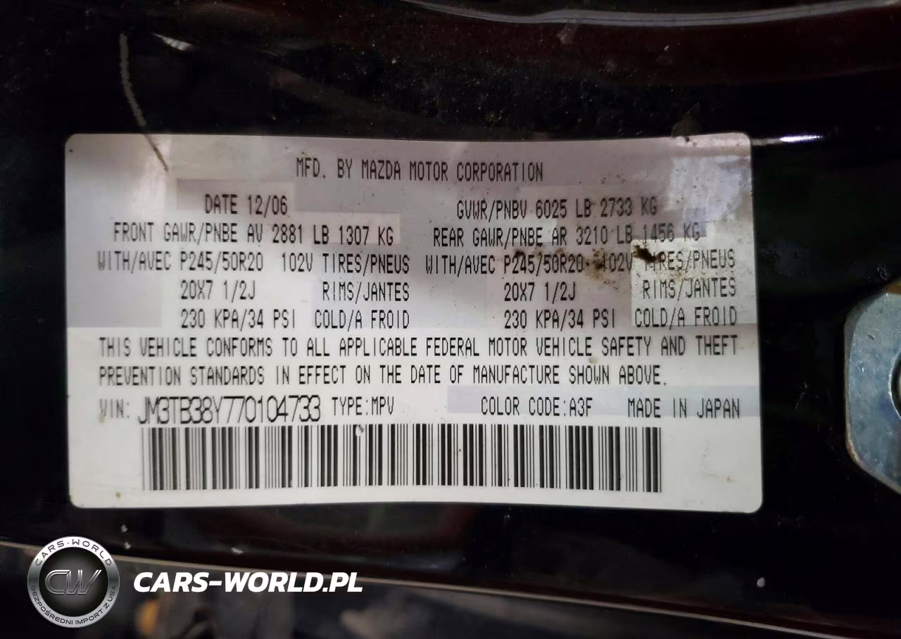 2007 Mazda Cx-9 VIN:JM3TB38Y770104733 - 13