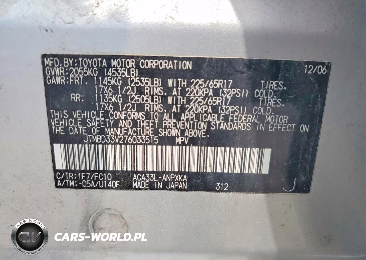 2007 Toyota Rav4 Base VIN:JTMBD33V276033515 - 13