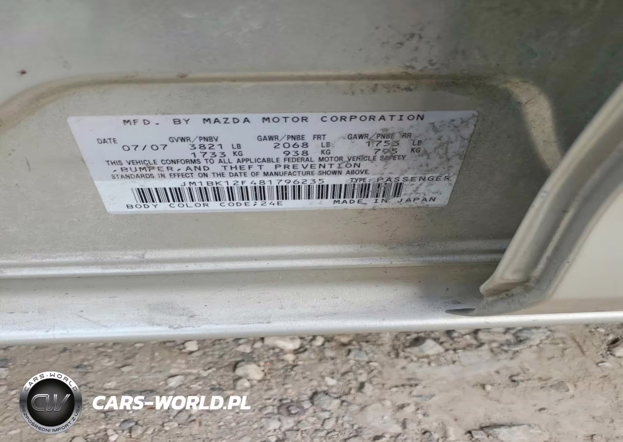 2008 Mazda 3 I VIN:JM1BK12F481796235 - 12