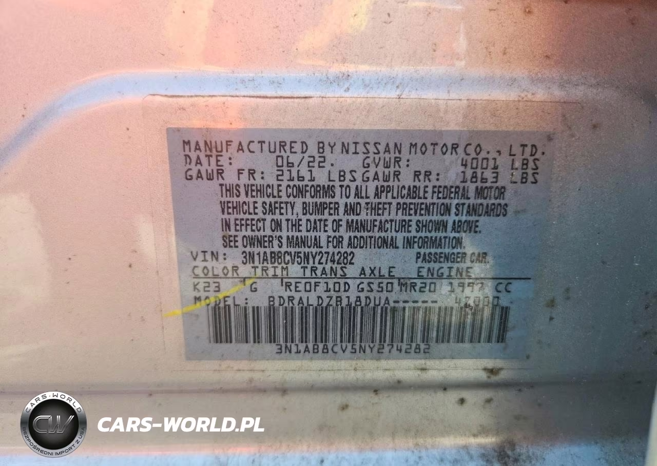 2022 Nissan Sentra Sv VIN:3N1AB8CV5NY274282 - 12