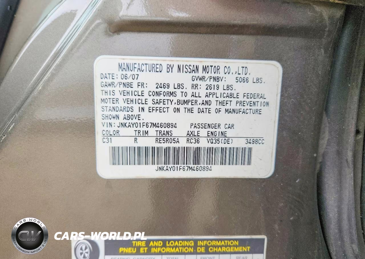 2007 Infiniti M35 X VIN:JNKAY01F67M460894 - 12
