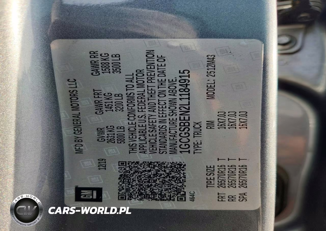 2020 Chevrolet Colorado VIN:1GCGSBEN2L1184915 - 12