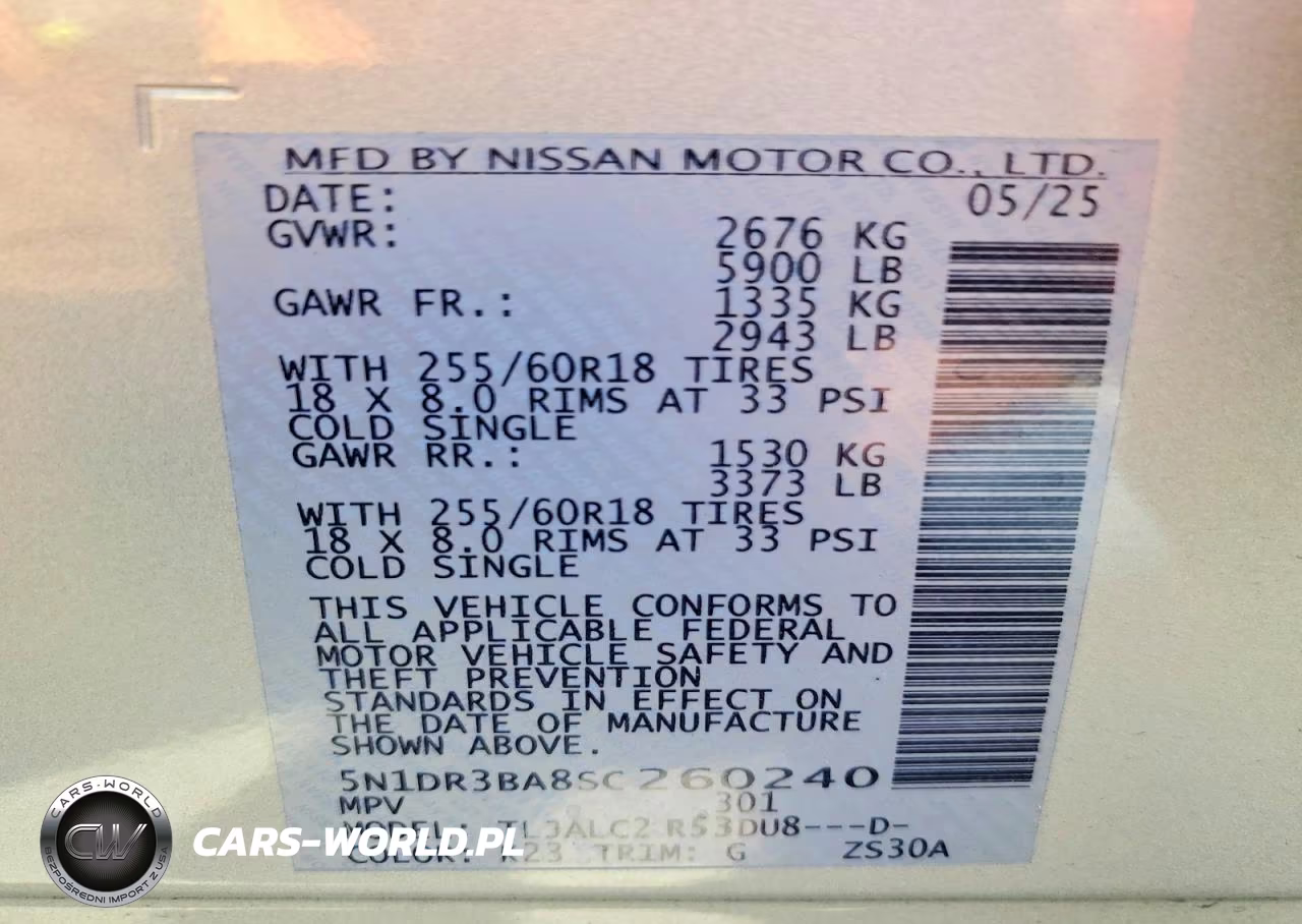 2025 Nissan Pathfinder Sv VIN:5N1DR3BA8SC260240 - 13