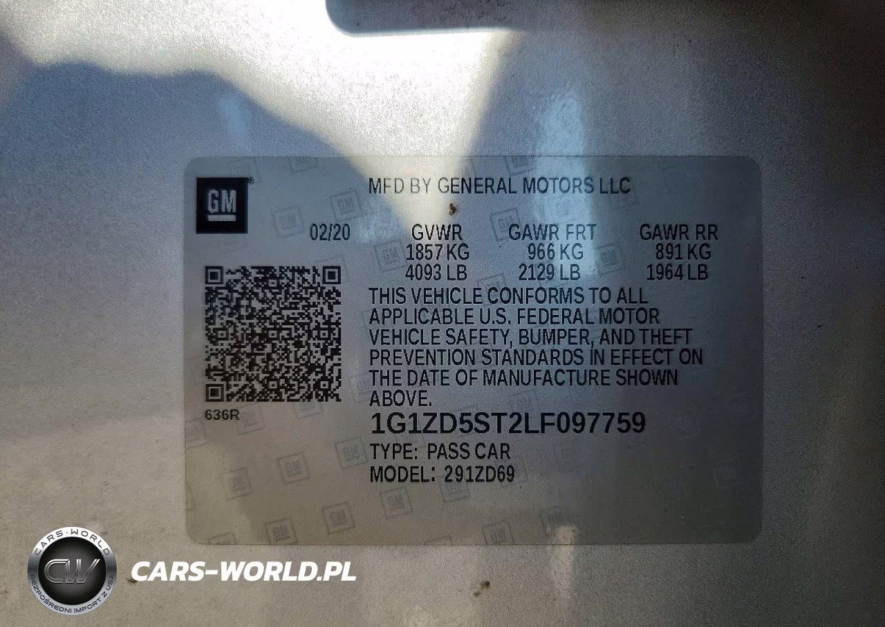 2020 Chevrolet Malibu Lt VIN:1G1ZD5ST2LF097759 - 12