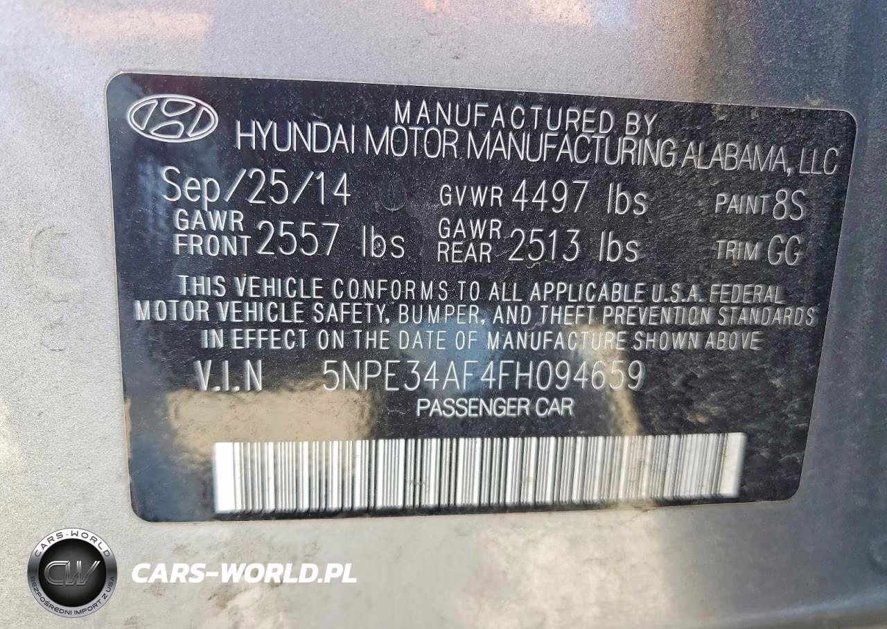 2015 Hyundai Sonata Sport VIN:5NPE34AF4FH094659 - 13