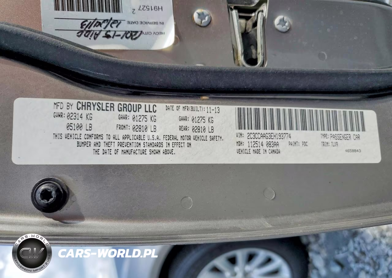 2014 Chrysler 300 VIN:2C3CCAAG3EH193774 - 13