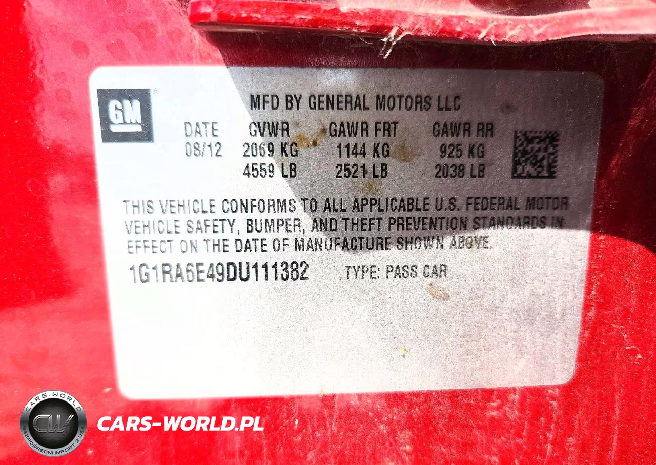 2013 Chevrolet Volt VIN:1G1RA6E49DU111382 - 12
