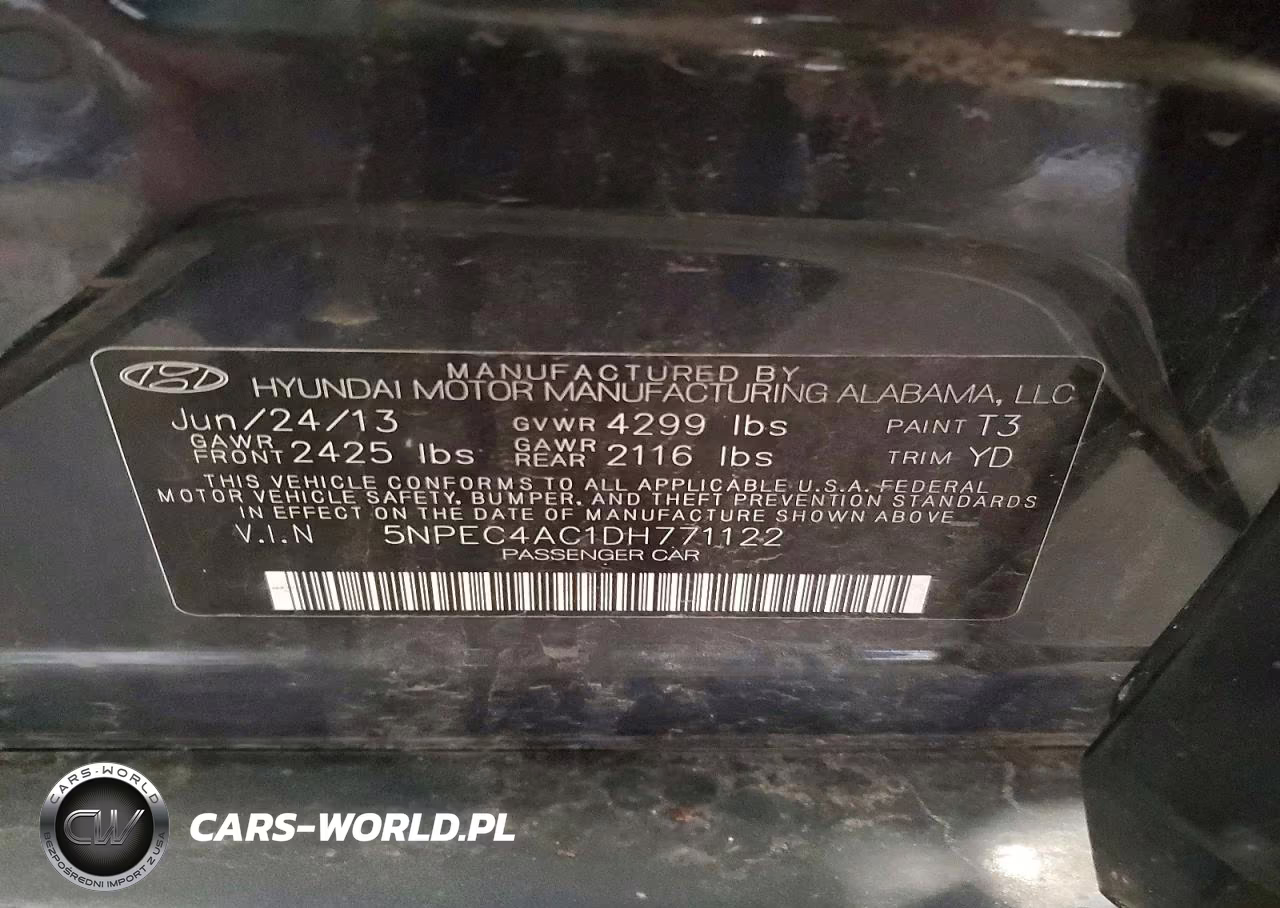 2013 Hyundai Sonata Limited VIN:5NPEC4AC1DH771122 - 12