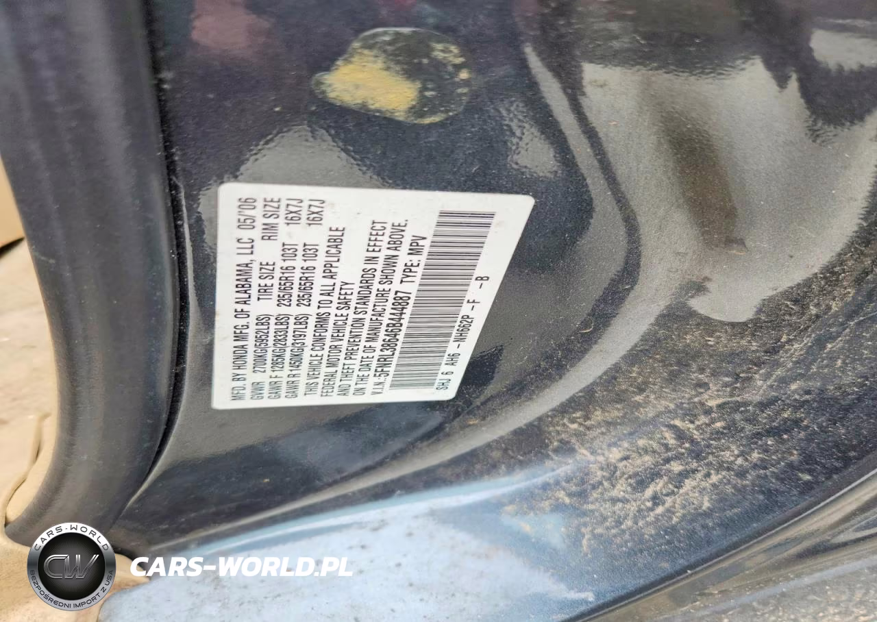 2006 Honda Oddesey VIN:5FNRL38646B444887 - 13