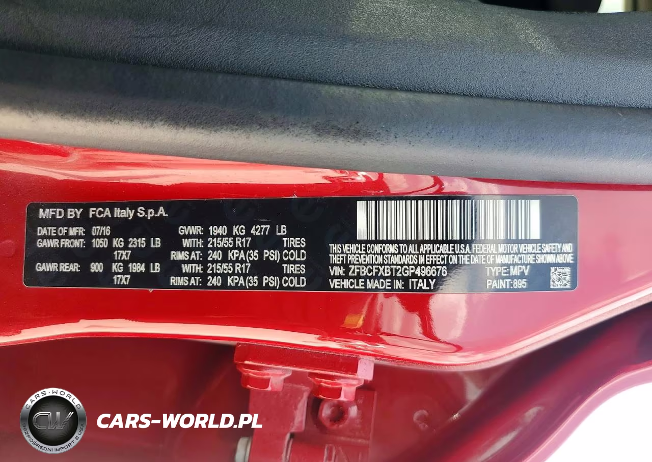 2016 Fiat 500X Easy VIN:ZFBCFXBT2GP496676 - 13