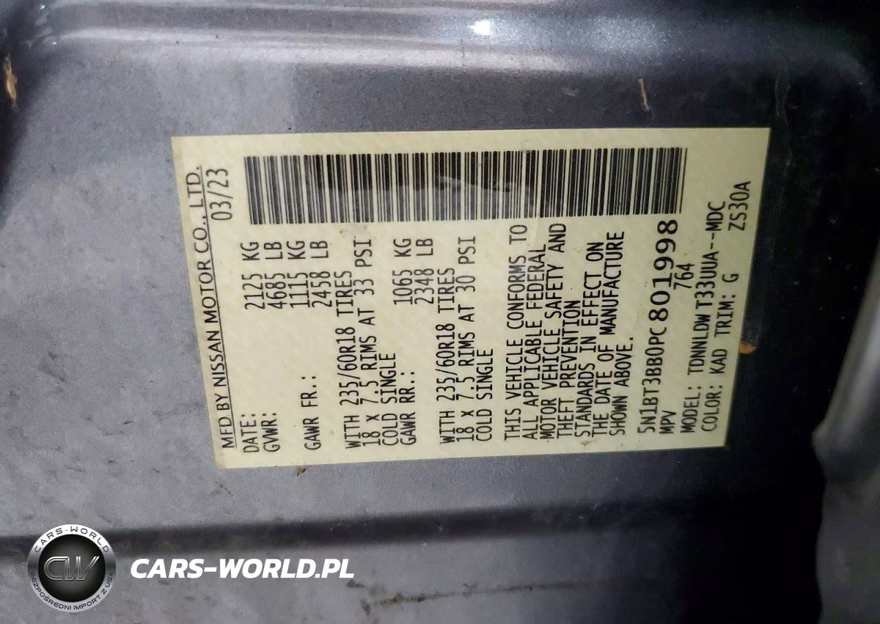 2023 Nissan Rogue Sv VIN:5N1BT3BB0PC801998 - 13
