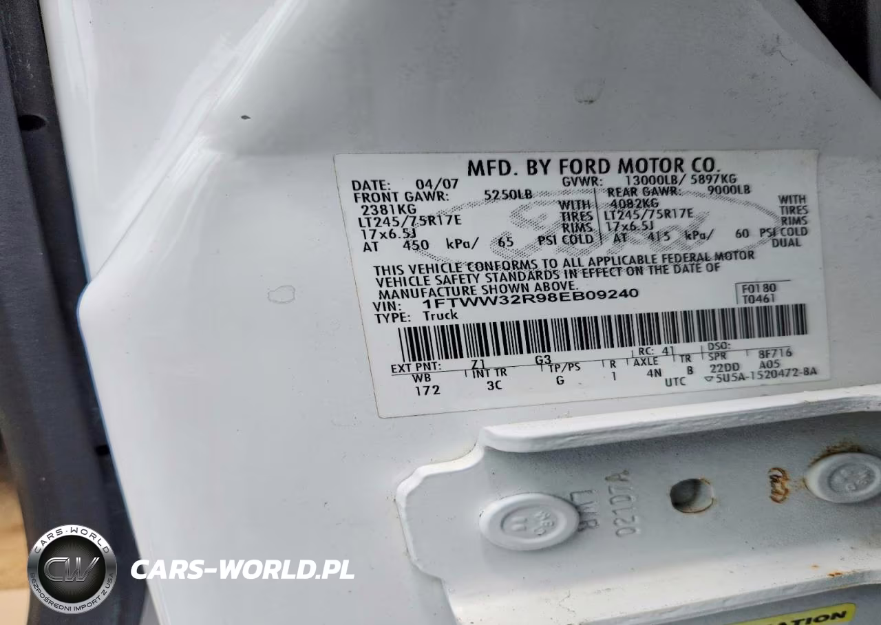 2008 Ford F350 Super Duty VIN:1FTWW32R98EB09240 - 13