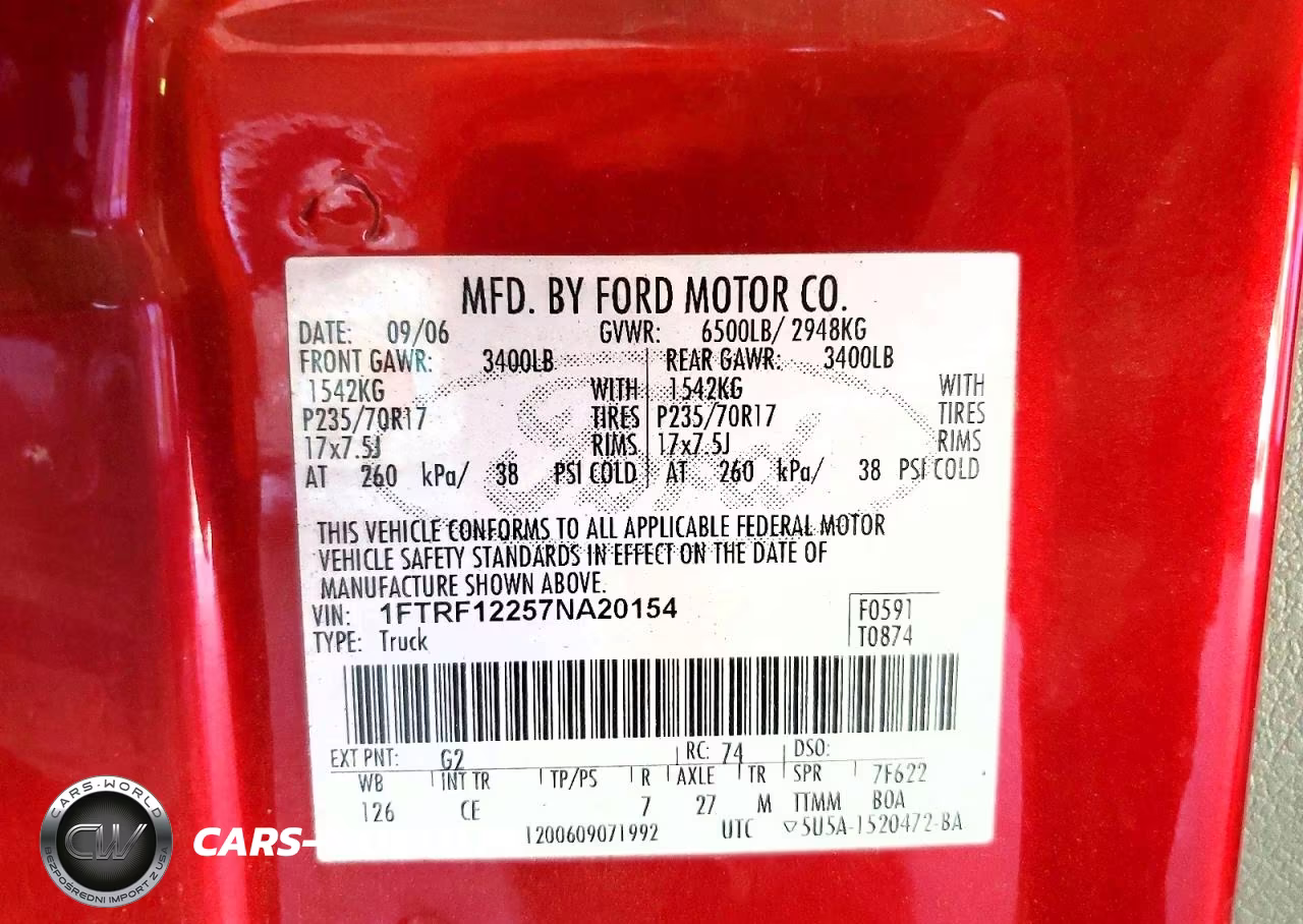 2007 Ford F150 VIN:1FTRF12257NA20154 - 13
