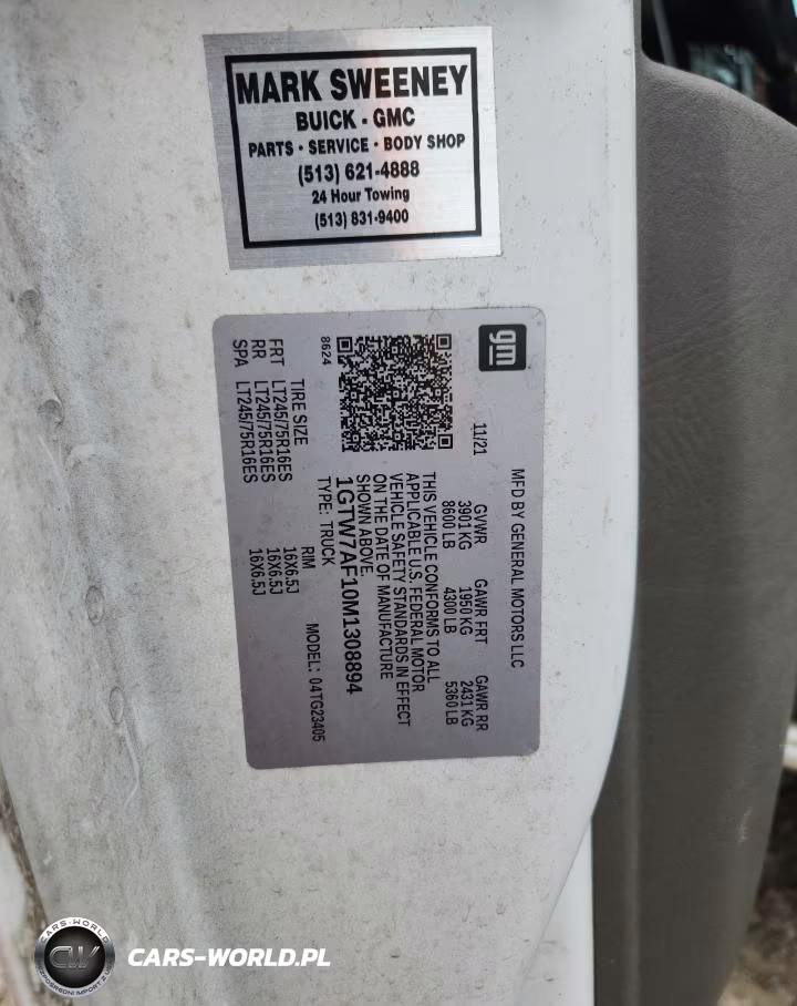 2021 GMC Savana G2500 VIN:1GTW7AF10M1308894 - 13