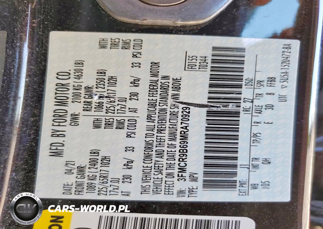 2021 Ford Bronco Sport Big Bend VIN:3FMCR9B69MRA70929 - 13