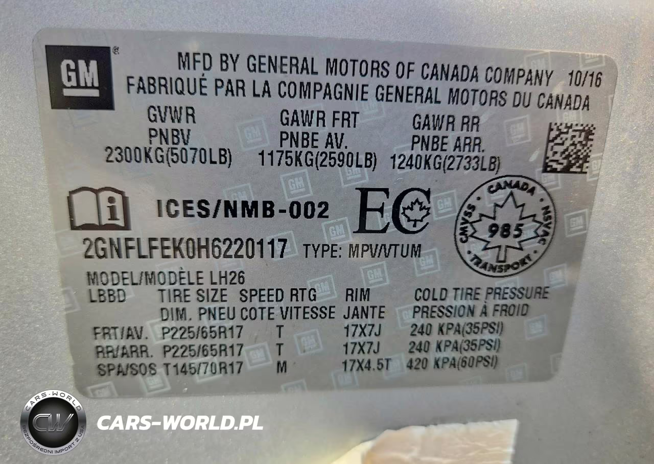 2017 Chevrolet Equinox Lt VIN:2GNFLFEK0H6220117 - 14