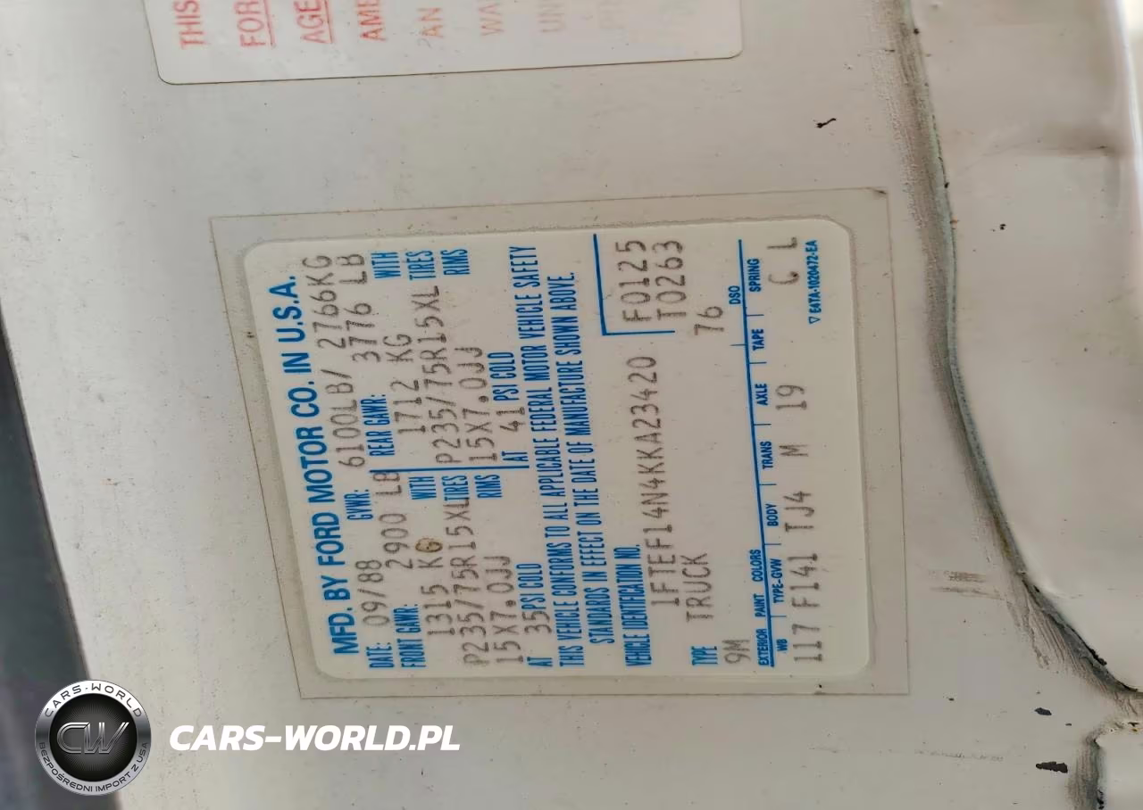 1989 Ford F150 VIN:1FTEF14N4KKA23420 - 12