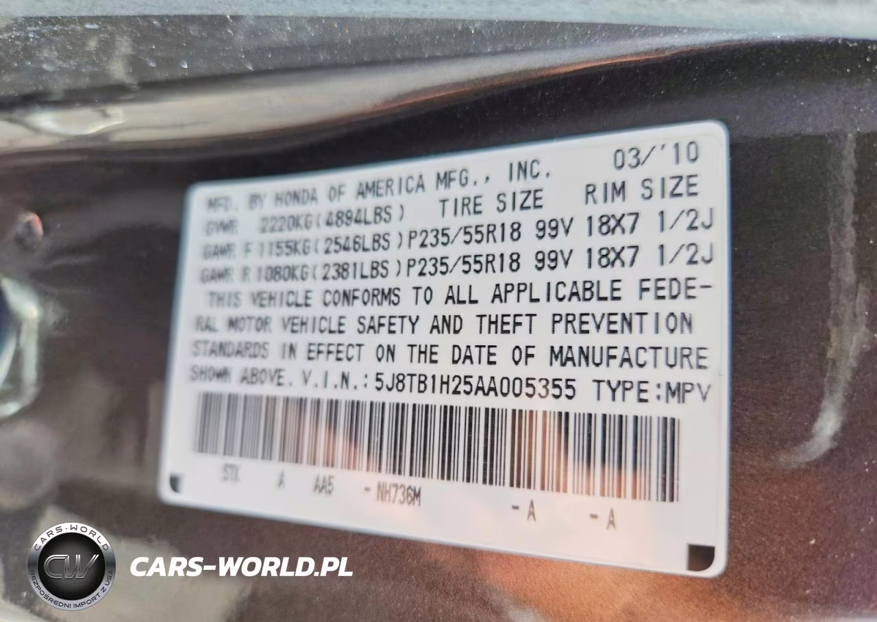 2010 Acura Rdx VIN:5J8TB1H25AA005355 - 13