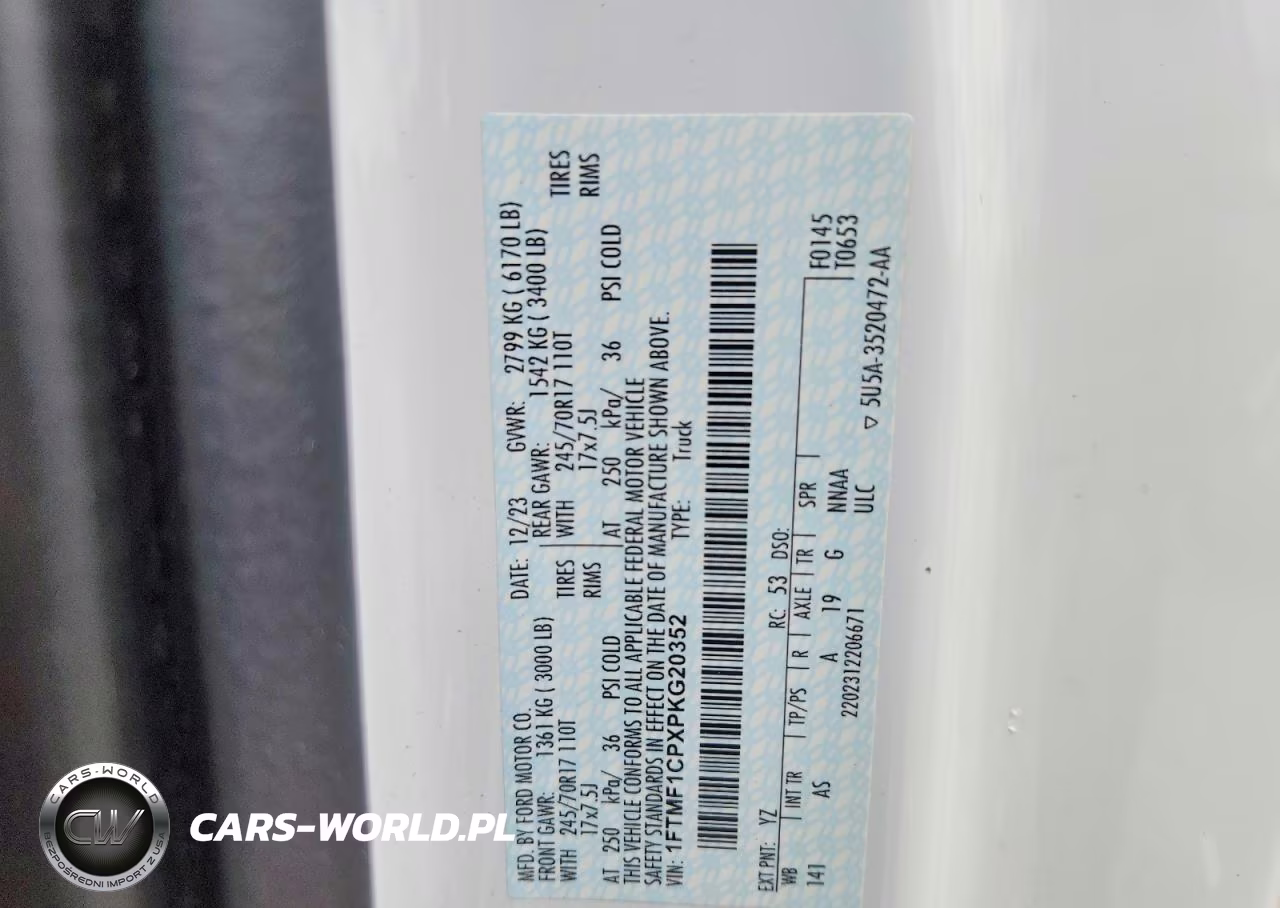 2023 Ford F150 VIN:1FTMF1CPXPKG20352 - 12