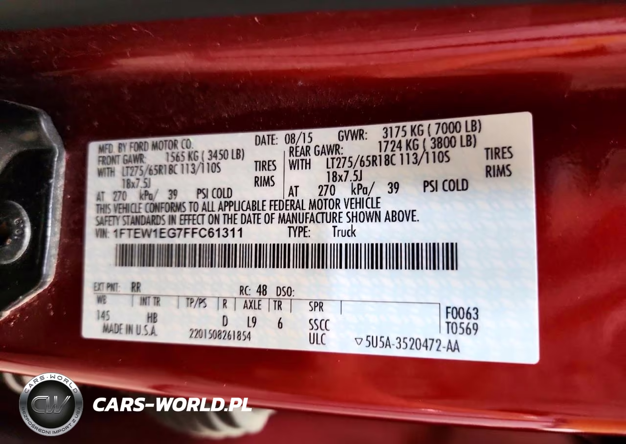 2015 Ford F150 Supercrew VIN:1FTEW1EG7FFC61311 - 12