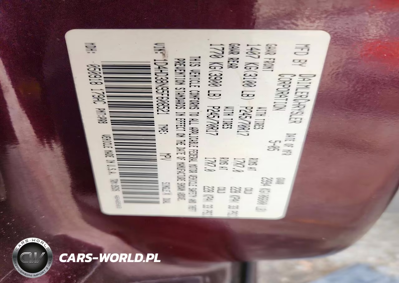 2005 Dodge Durango St VIN:1D4HD38N95F608521 - 13