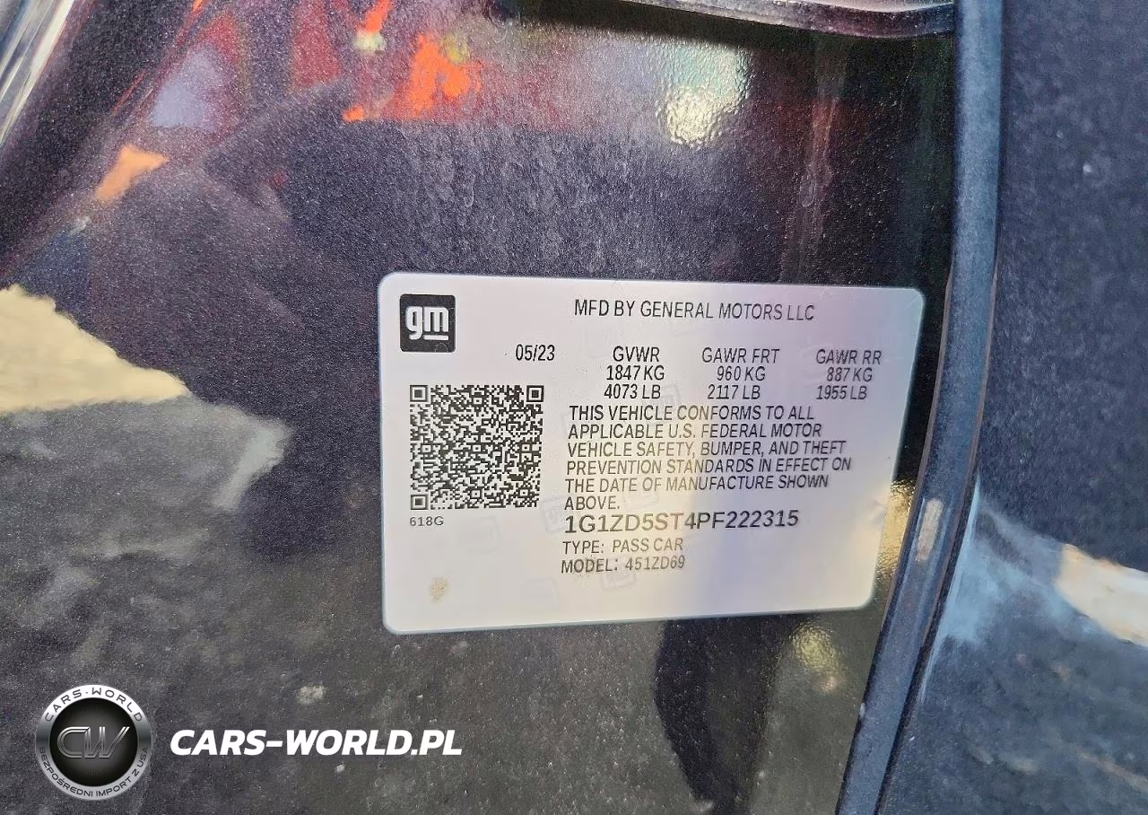 2023 Chevrolet Malibu Lt VIN:1G1ZD5ST4PF222315 - 12