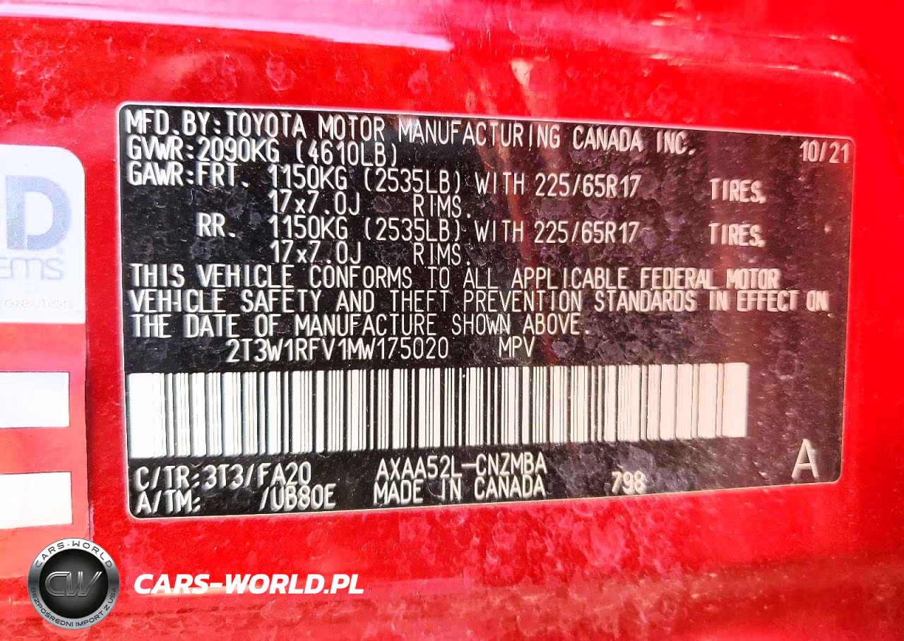 2021 Toyota Rav4 Xle VIN:2T3W1RFV1MW175020 - 13