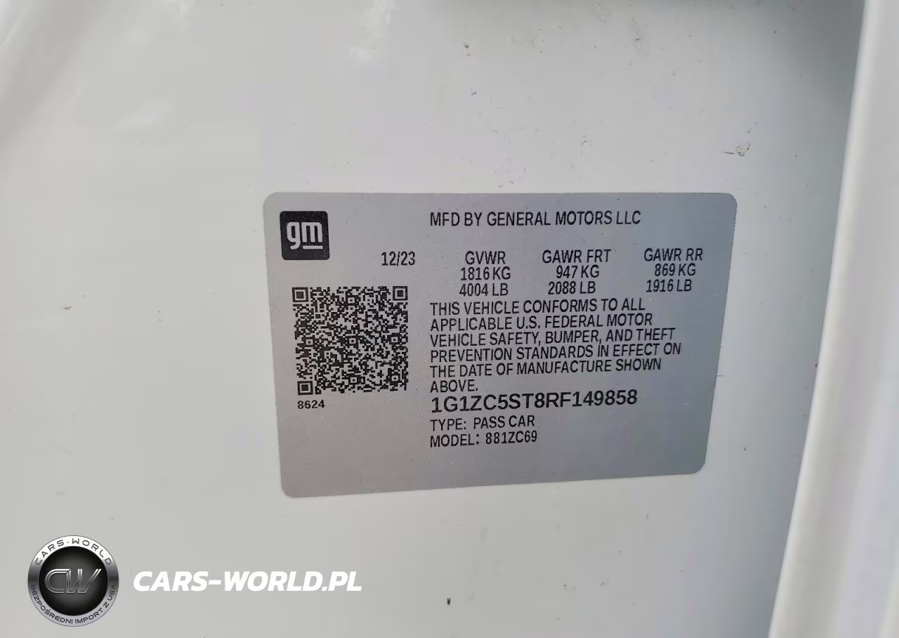 2024 Chevrolet Malibu Ls VIN:1G1ZC5ST8RF149858 - 12