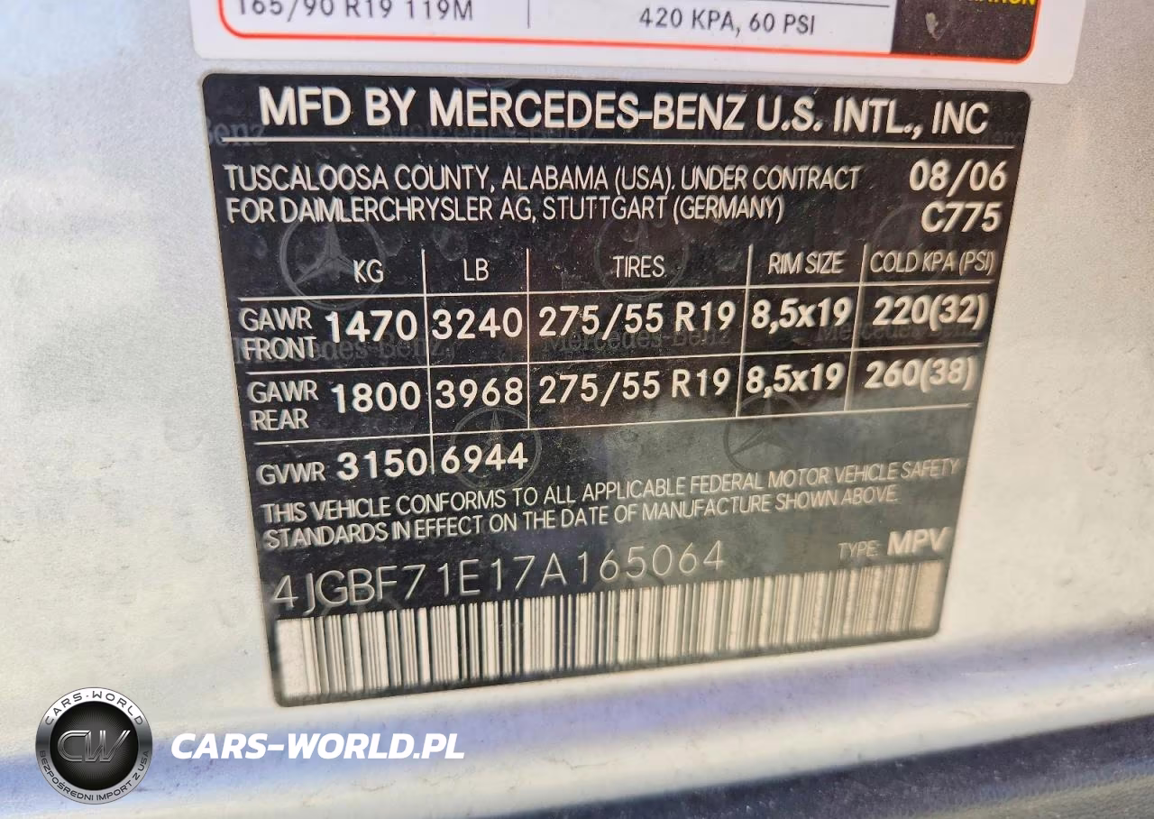 2007 Mercedes-Benz Gl 450 4Matic VIN:4JGBF71E17A165064 - 13
