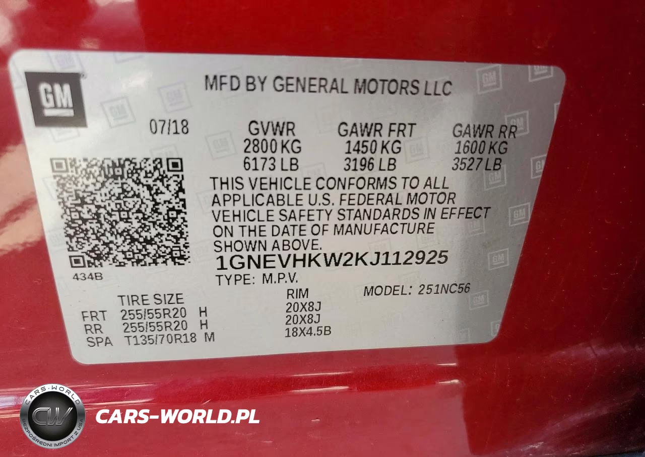 2019 Chevrolet Traverse Lt VIN:1GNEVHKW2KJ112925 - 13