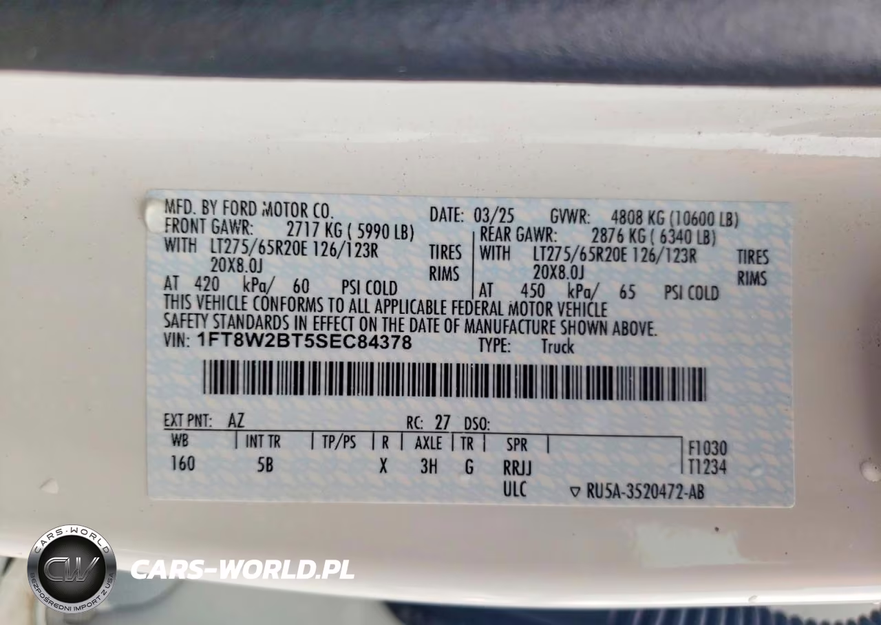 2025 Ford F250 Super Duty VIN:1FT8W2BT5SEC84378 - 12