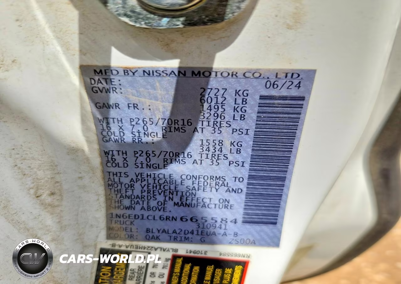 2024 Nissan Frontier S VIN:1N6ED1CL6RN665584 - 12